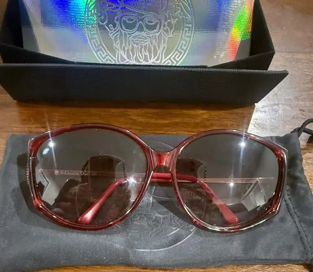 Christian Dior 2758 Burgundy Oversized Sunglasses Vintage France 60mm Rare